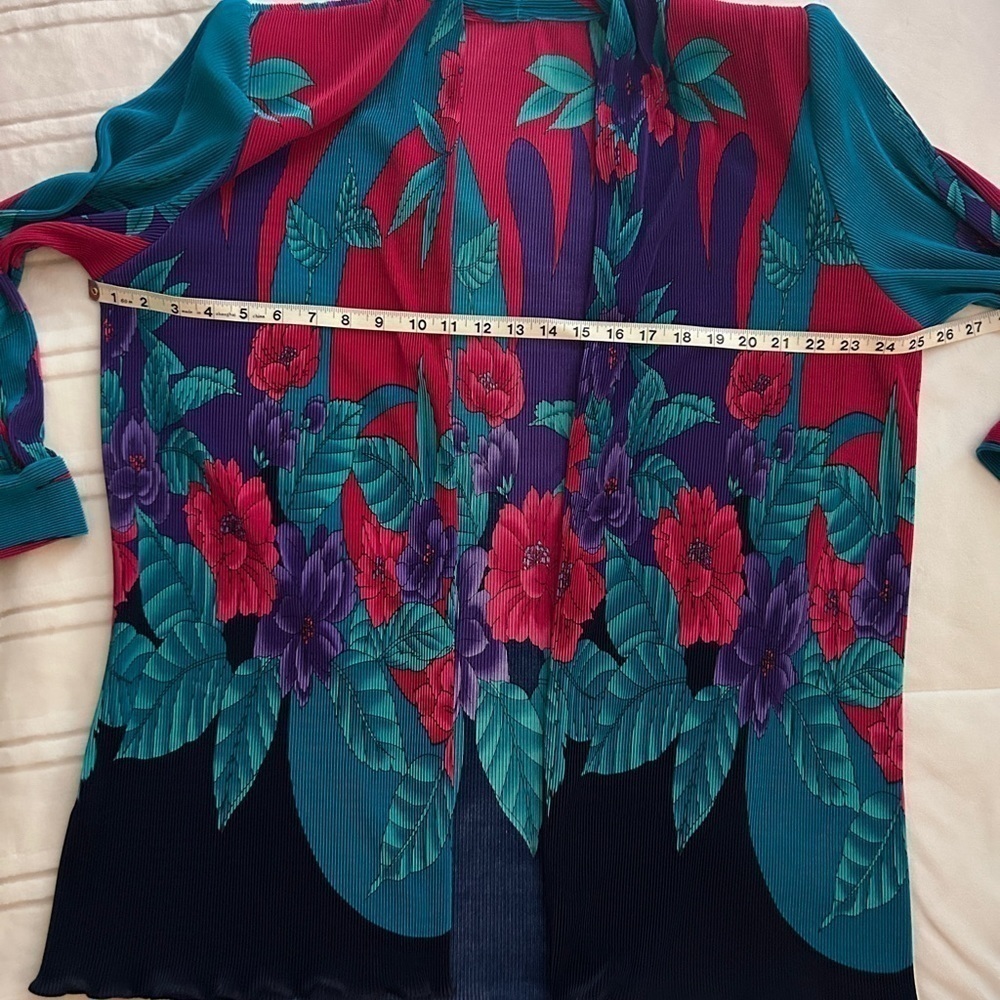 Vintage Tropical Malaysian Jacket Women’s Sz M-L Fuchsia Teal Purple Nav… - Picture 5 of 11